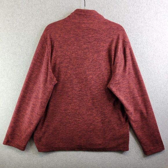 Eddie Bauer Sweater Mens L Red Heathered 1/4 Zip Pullover Fleece Hiking Trails - Picture 10 of 11